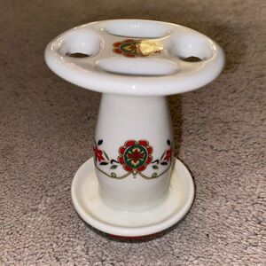 Shibata Vintage Japan‎ Floral Bathroom Toothbrush Holder Porcelain